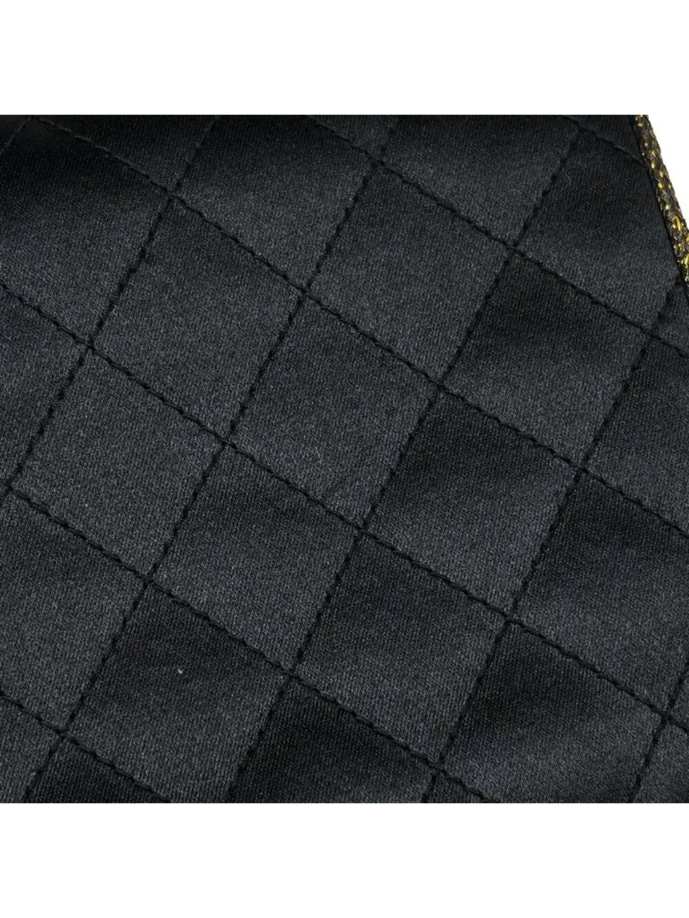 Chanel Shoulder Bag CC Logo Quilted Satin Black